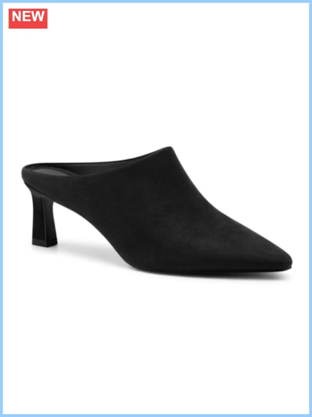 Kitten Heel Mules Closed Pointed Toe Slip On Faux Suede Dress Pumps